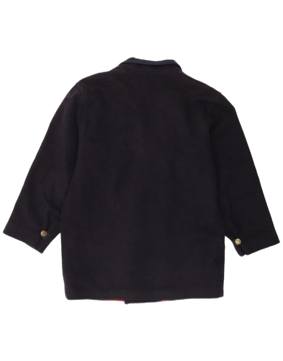 Vintage herre Regular Fit Dobbeltradet frakke IT 46 Lille marineblå uld