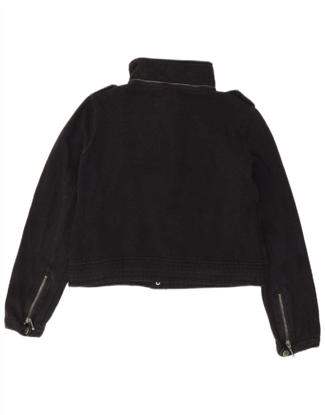 Hurley Womens Crop Military Bomber Jacket UK 14 Medium Black Bomuld