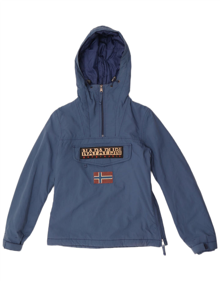 Napapijri Herre Hooded Grafisk Anorak Jacket UK 36 Small Blue Polyamide