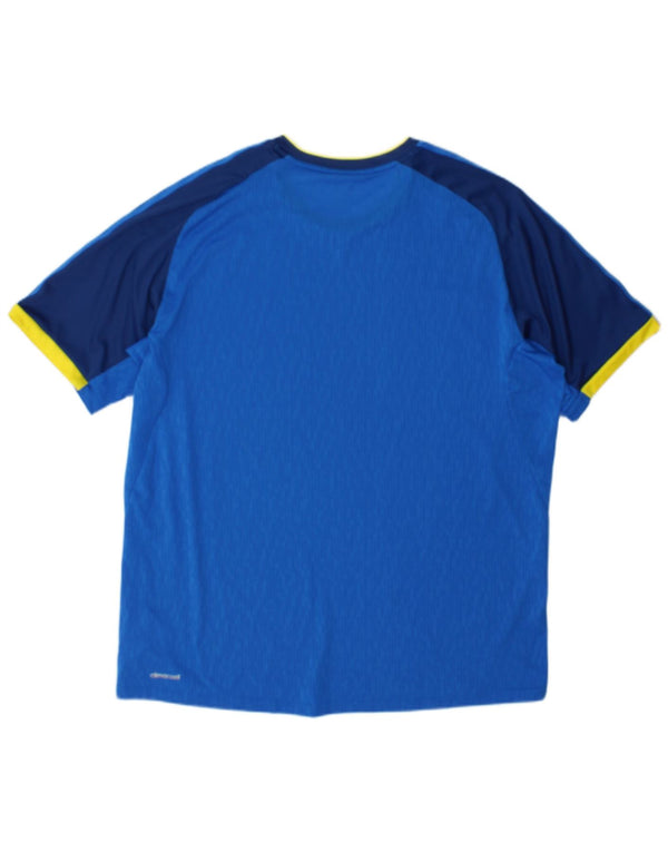 Adidas Herre Climacool T-Shirt Top XL Blå Colourblock Polyester