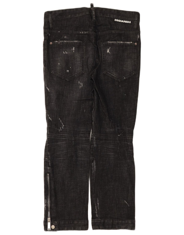 Dsquared2 Dame Straight Jeans IT 44 Medium W30 L26 Sort Bomuld