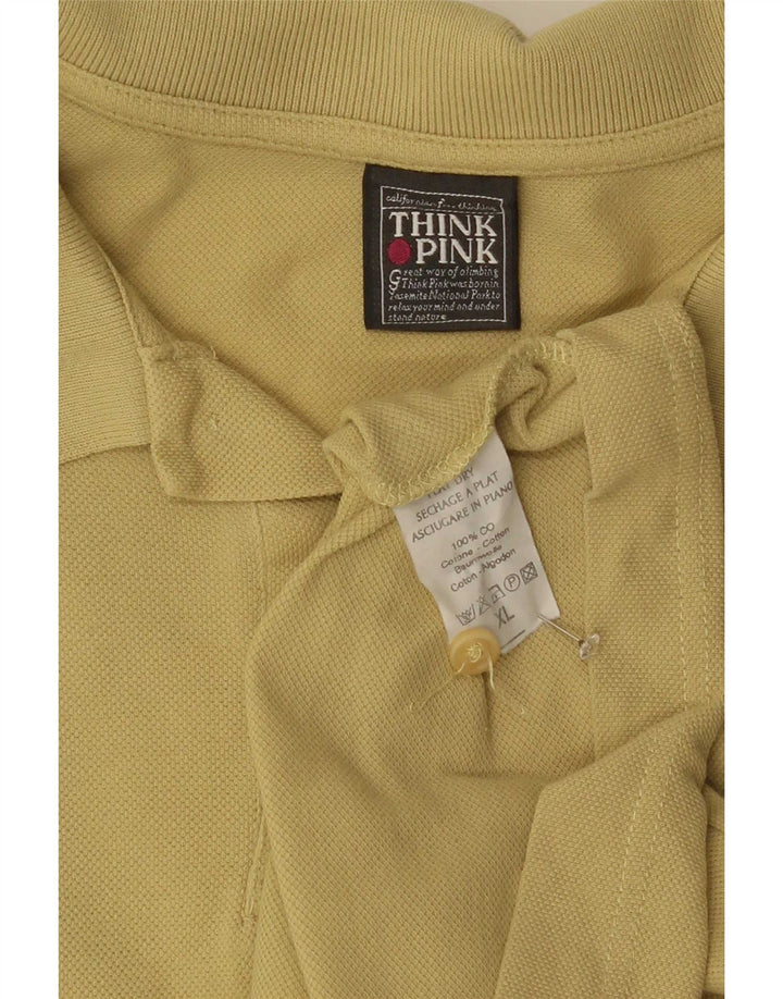 Tænk Pink herre poloshirt XL gul bomuld