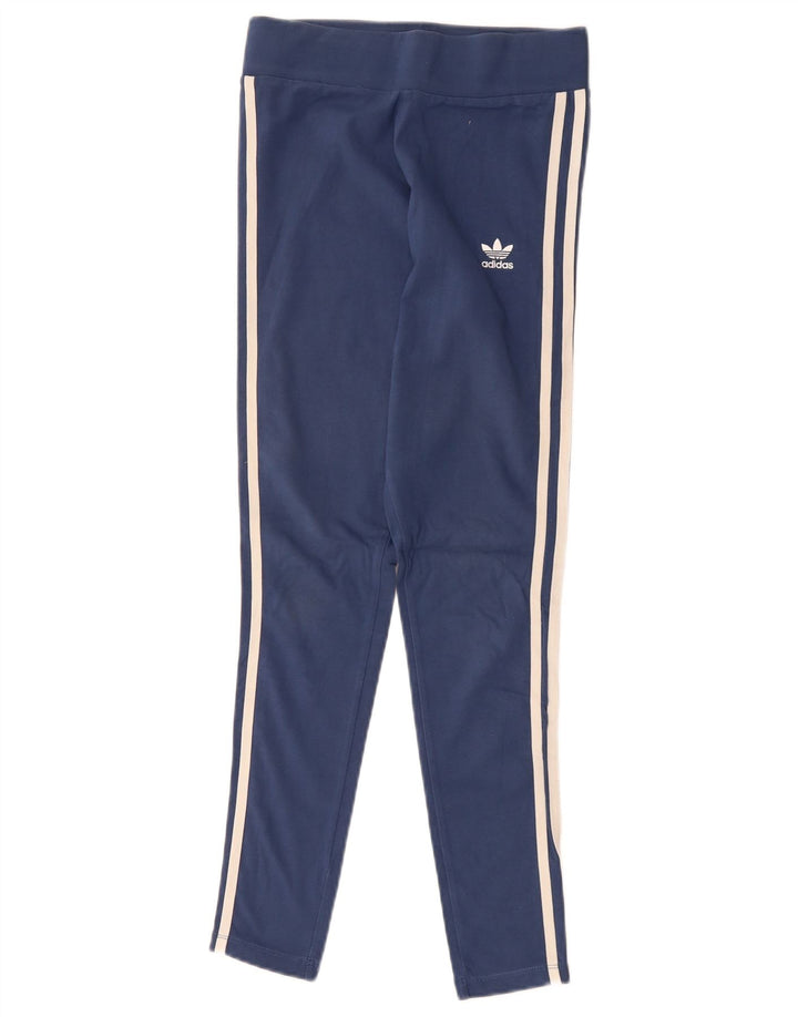 ADIDAS Dame Leggings UK 8 Small Navy Blue