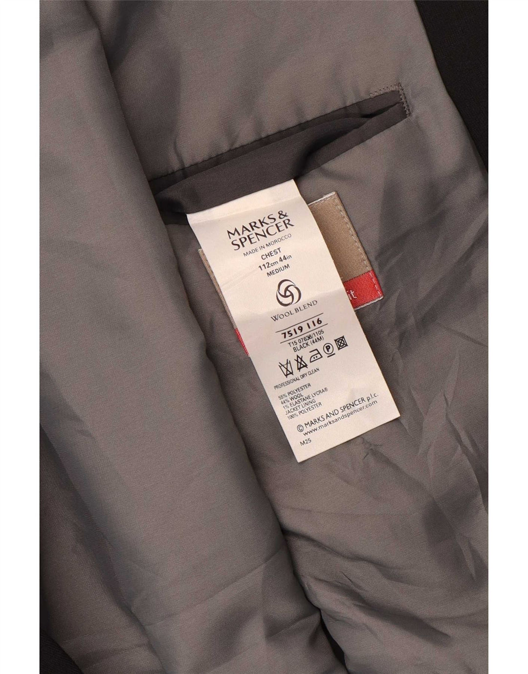 Marks & Spencer Herre 3-knaps blazerjakke UK 44 XL Sort Polyester