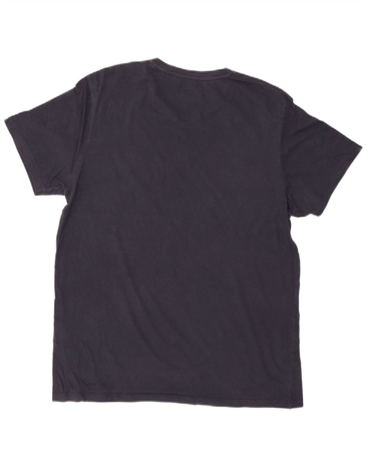 JACK & JONES Herre grafisk T-shirt top XL marineblå bomuld