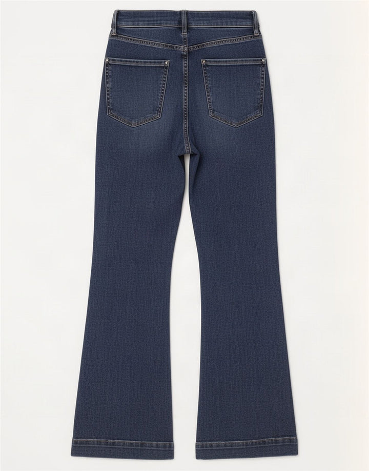 Marks & Spencer Womens Regular Fit Flared Jeans UK 10 Small W26 L28 Blue