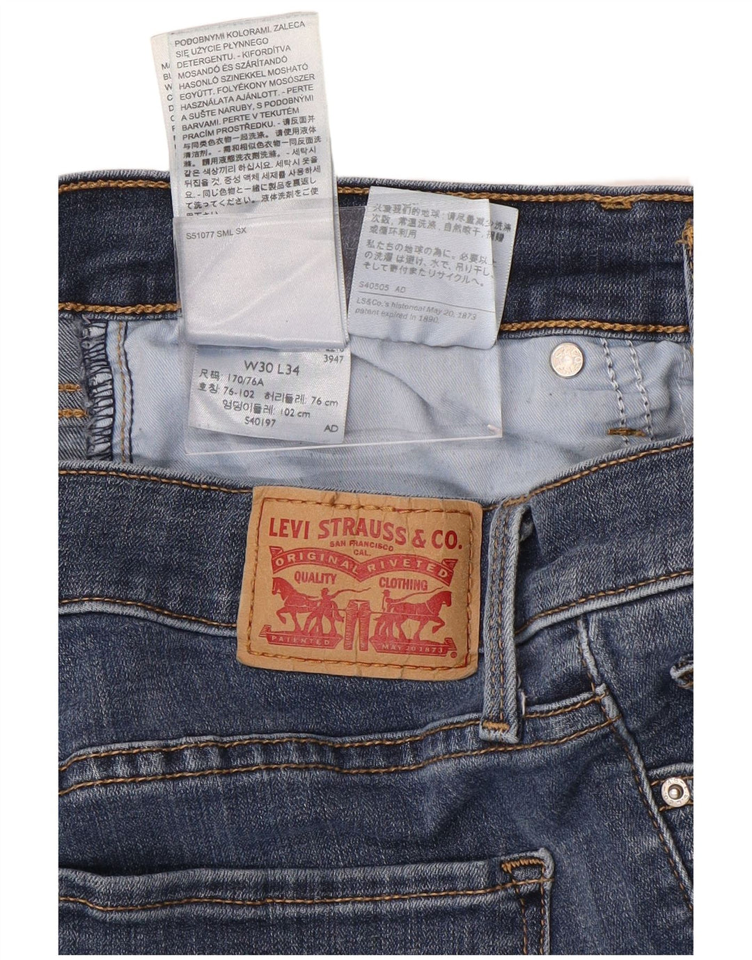 LEVI'S Dame 311 Shaping Skinny Jeans W30 L34 Blå Bomuld