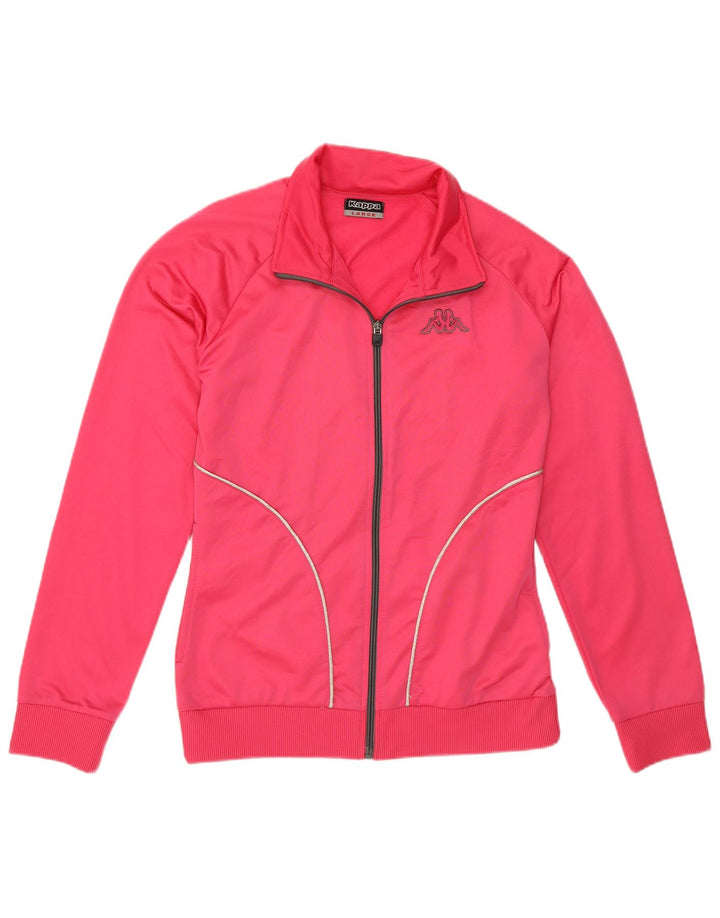 Kappa træningsdragt topjakke til kvinder UK 16 Large Pink Polyester
