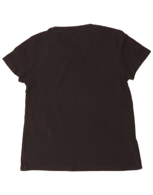 Adidas Womens Graphic T-Shirt Top UK 12/14 Medium Black Cotton