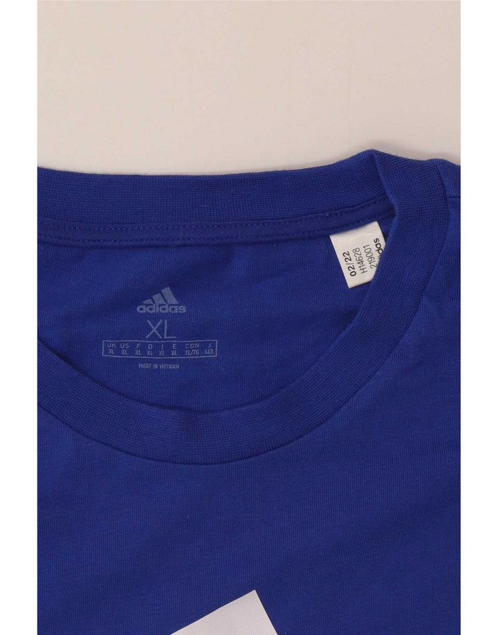Adidas Herre grafisk T-shirt Top XL Blå Colourblock
