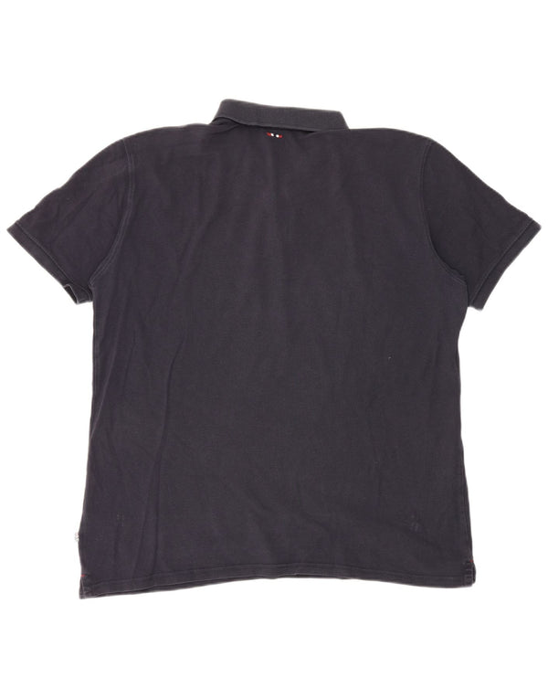 Napapijri Mens Polo Shirt 2XL Navy Blue Cotton