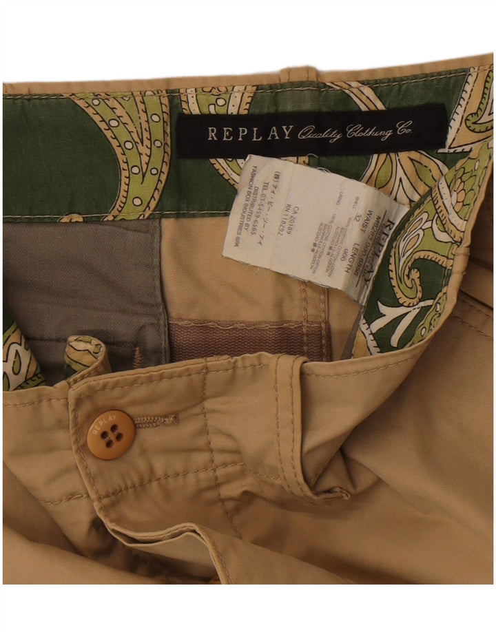 Replay Herre Cargo Shorts W32 Medium Beige Bomuld