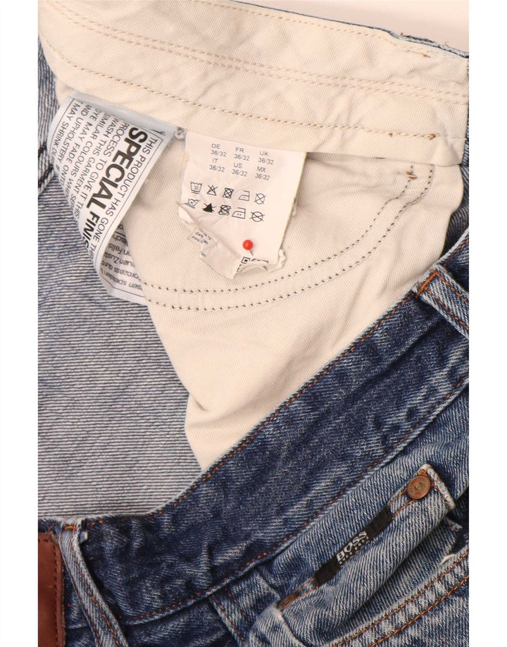 Hugo Boss Straight Jeans til mænd W36 L28 Blå bomuld