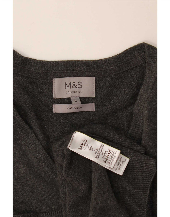 Marks & Spencer Herre V-hals sweater Stor Grå Akryl