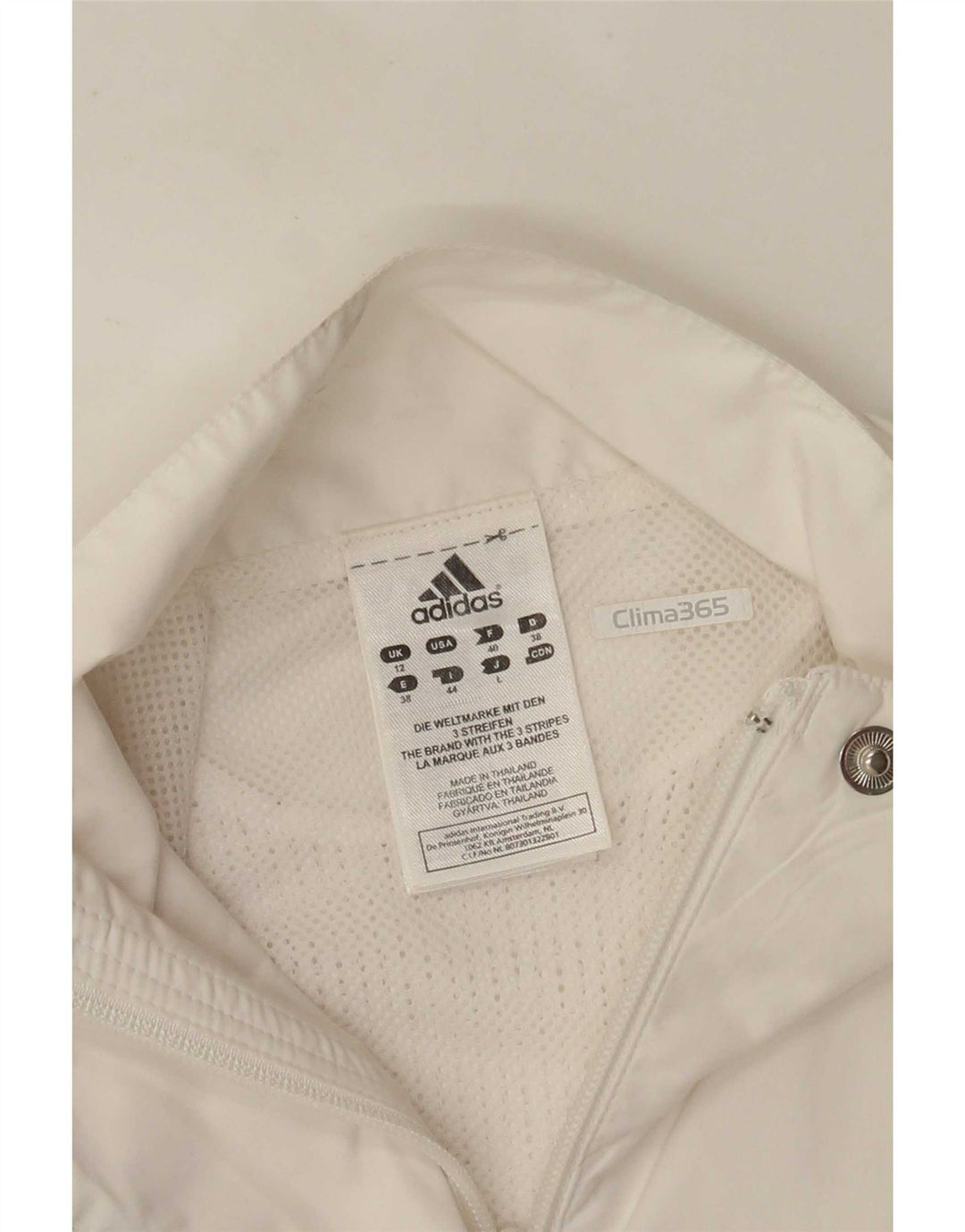Adidas træningsdragt topjakke til kvinder UK 12 Medium White Polyester