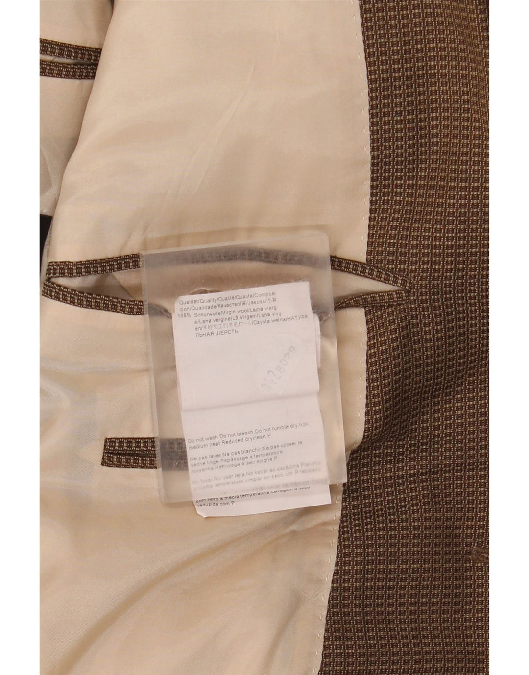 Hugo Boss Herre 2-knaps blazerjakke US 42 XL Brun ternet Virgin Wool