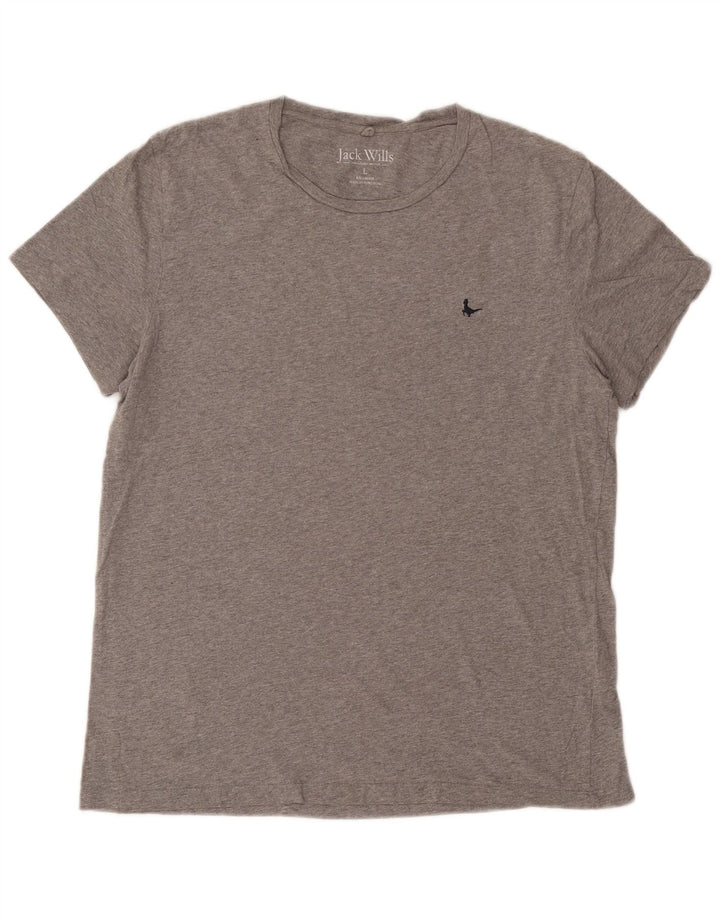 Jack Wills Herre T-shirt Top Stor Grå Flecked Bomuld