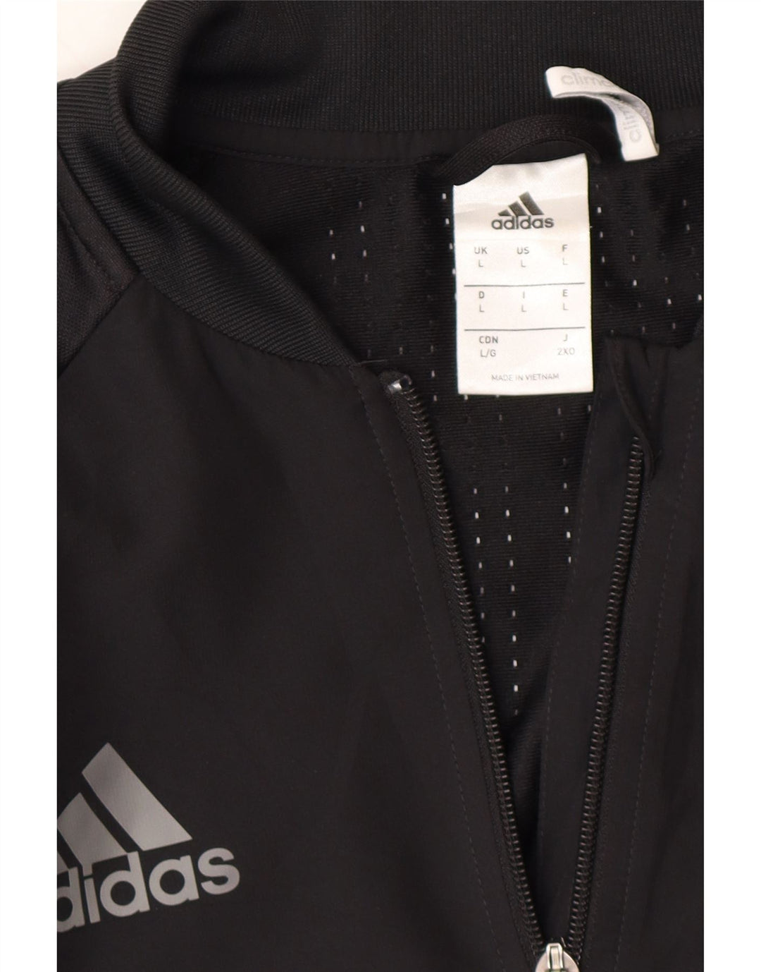 ADIDAS Mens Climacool Graphic Tracksuit Top Jacket Large Black Polyester Vintage Adidas and Second-Hand Adidas from Messina Hembry 