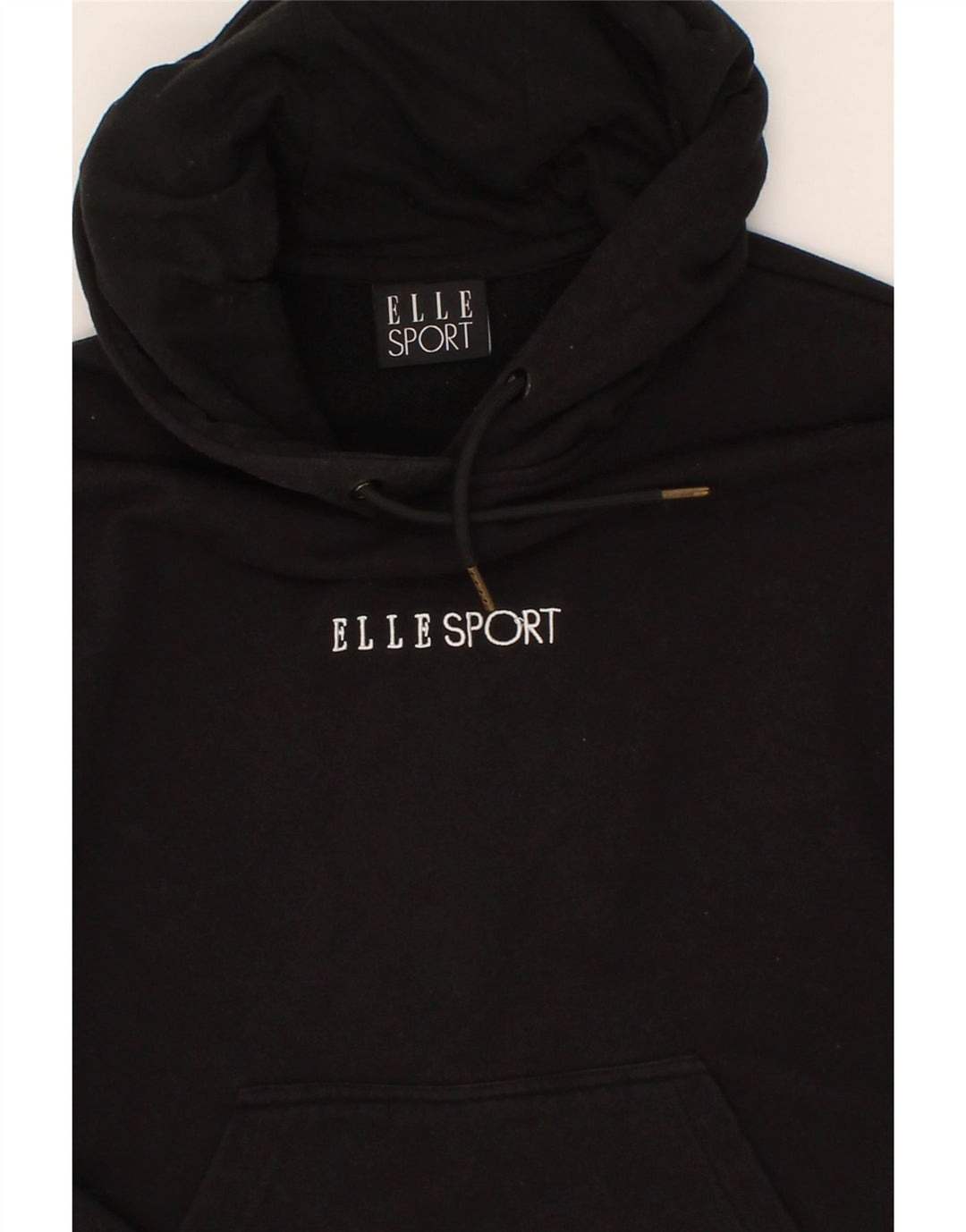 VINTAGE Womens Hoodie Jumper UK 12 Medium Black Polyester Vintage Vintage and Second-Hand Vintage from Messina Hembry 