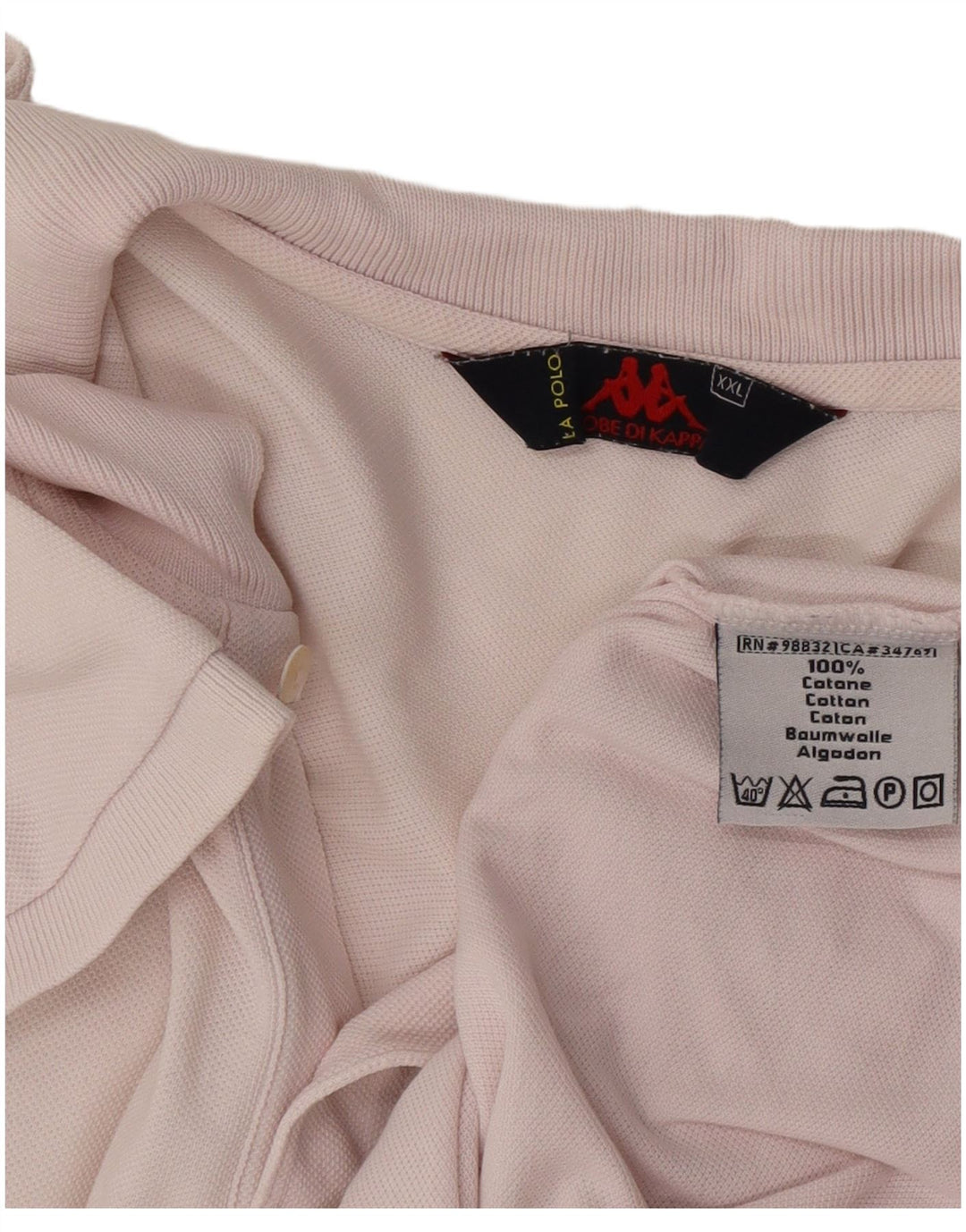 Kappa herre poloshirt 2XL Pink bomuld
