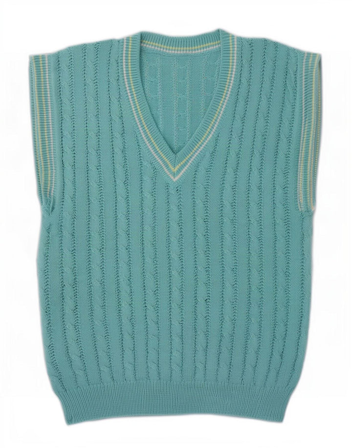 Vintage Herrevest Tank Top IT 52 Stor Blå Polyakryl