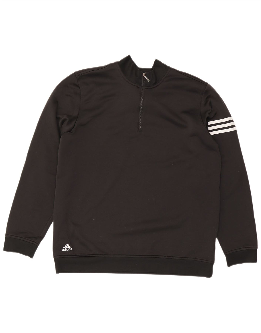 ADIDAS Herre Climalite Sweatshirt med lynlås, stor sort polyester