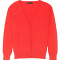Zara Dame Cardigan Sweater UK 12 Medium Rød Bomuld