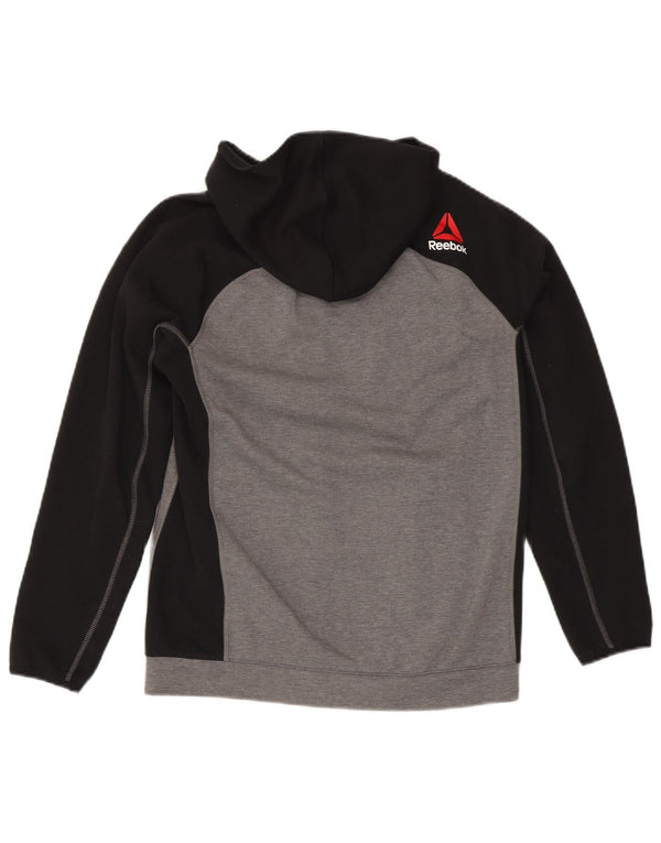 REEBOK Hættetrøje med lynlås til mænd Small Grå Colourblock Polyester