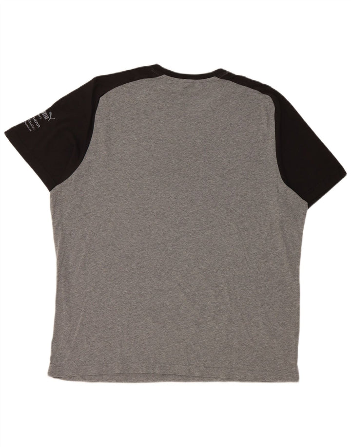 PUMA Herre grafisk T-shirt Top XL Grå Colourblock