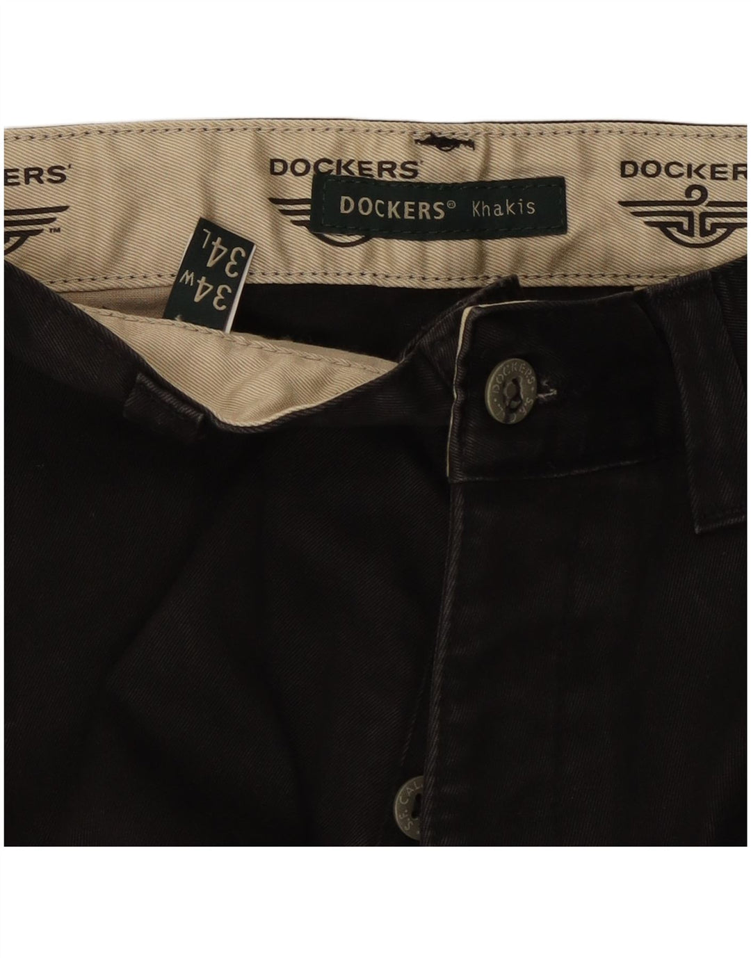 Dockers Herre Khakis Lige Chinobukser W34 L31 Sort