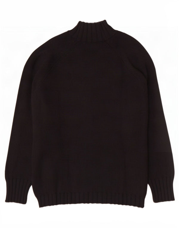 Trussardi Jeans Herre Turtle Neck Jumper Sweater Stor Sort Uld