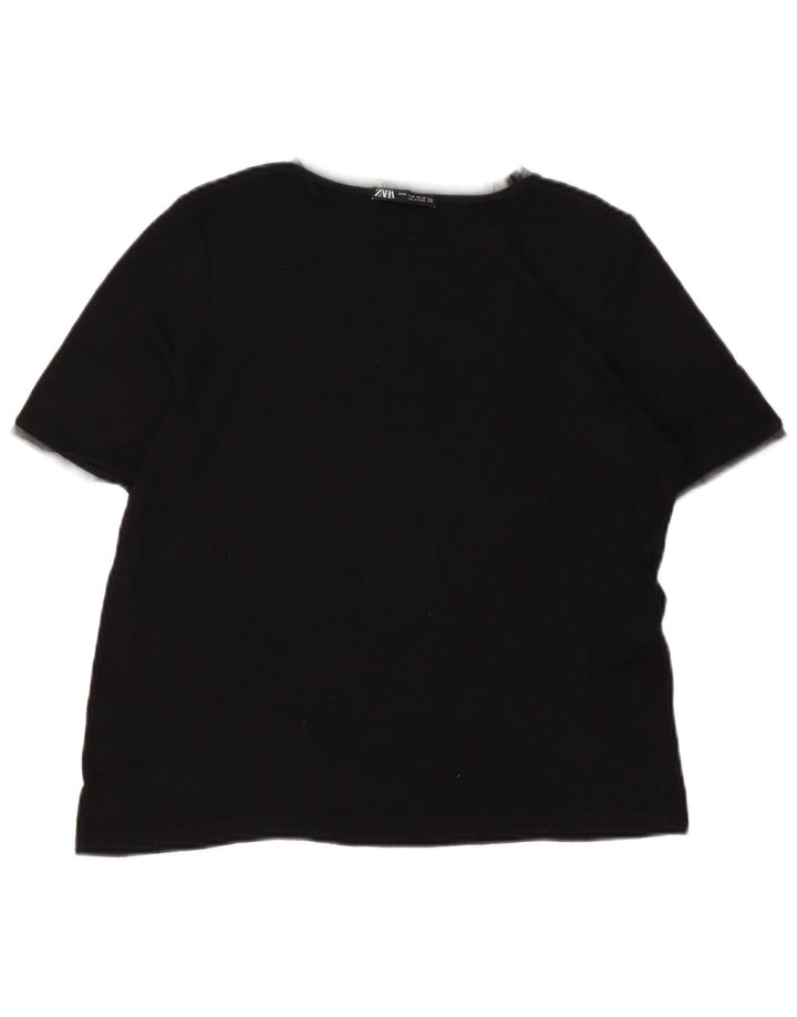 Zara T-Shirt Top UK 12 Medium Sort Viscose