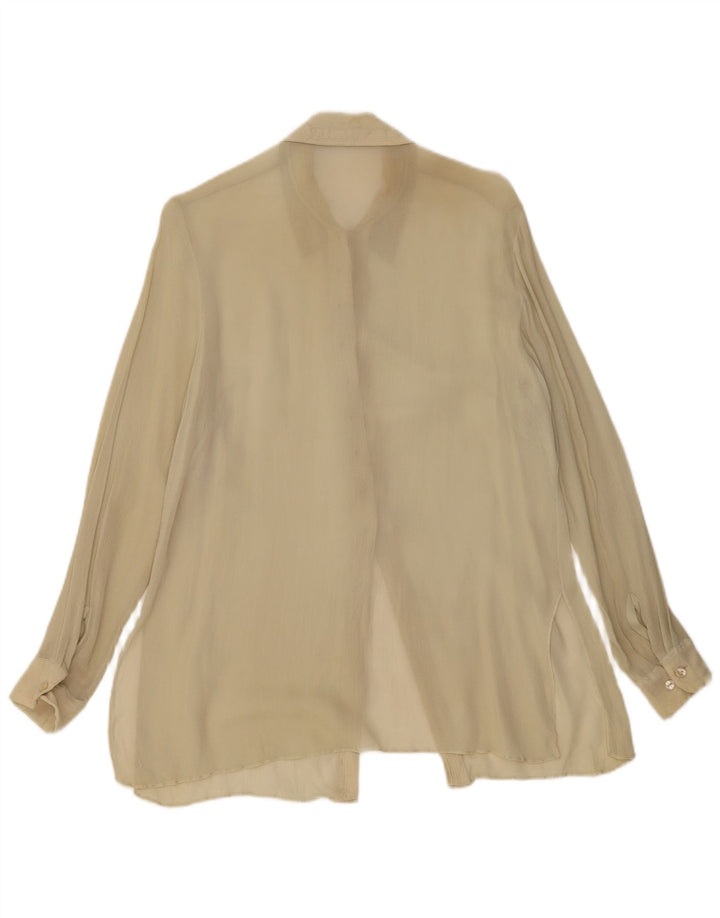 Nitya Dame Gennemsigtig Skjorte Bluse EU 38 Medium Beige Viscose