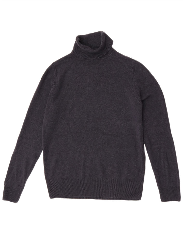 Marks & Spencer Dame Rullehals Sweater UK 10 Small Navy Blue