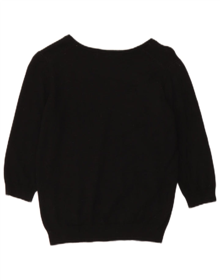 Marks & Spencer Womens Crop V-hals sweater UK 14 Medium Black