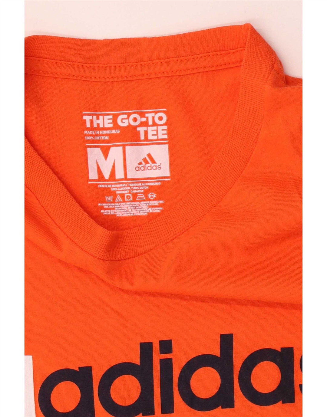 Adidas Grafisk T-shirt til mænd, medium orange bomuld