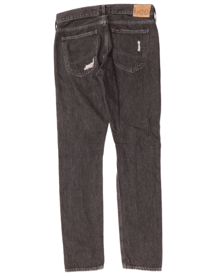 Lee Mens Distressed Slim Jeans W31 L32 Grå Bomuld