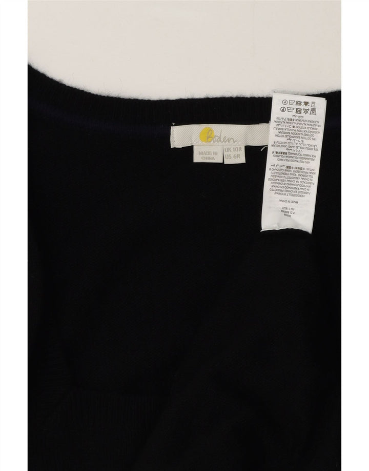 Boden Dame Langærmet Jumper Kjole UK 10 Lille Sort Polyamid