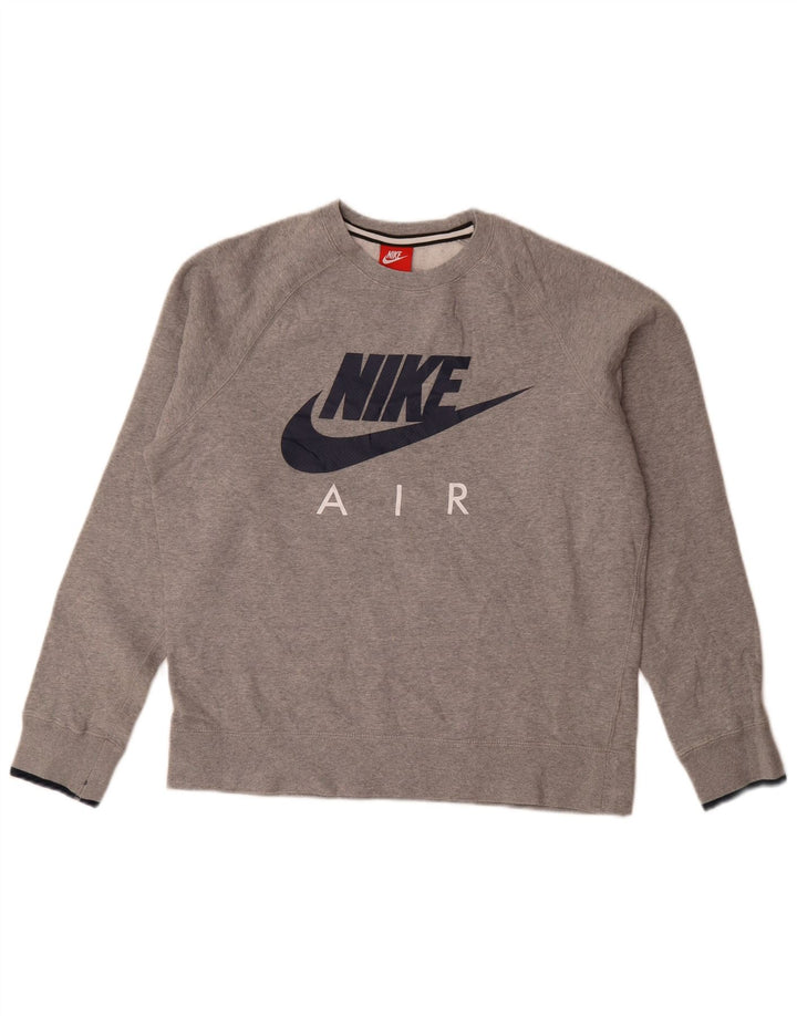 Nike grafisk sweatshirt til mænd, medium grå flækket bomuld
