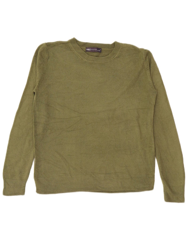 Marks & Spencer Dame sweater med rund hals DK 10 Lille grøn akryl