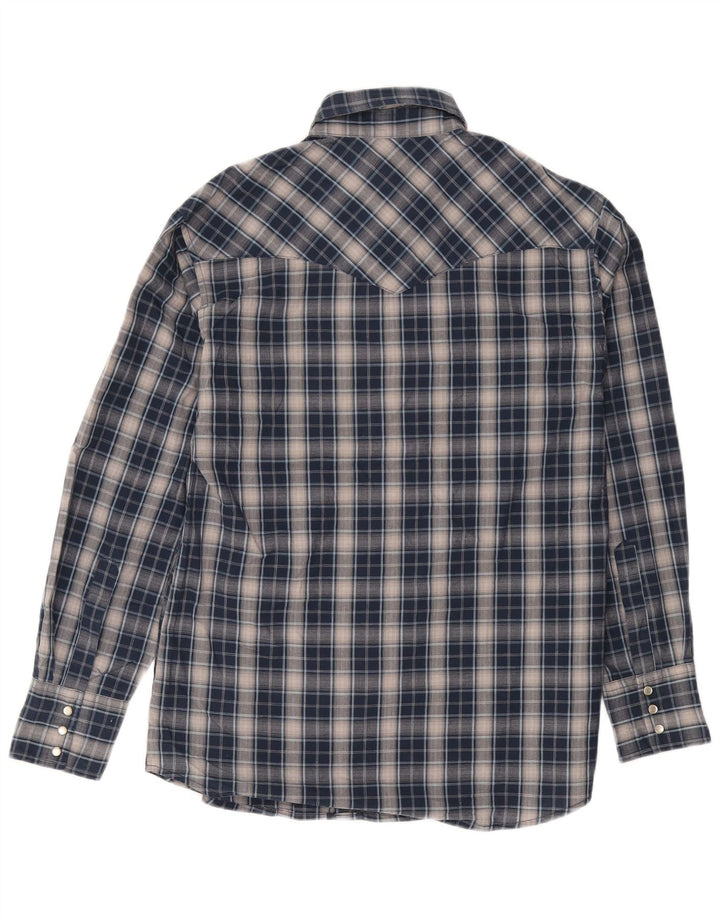 WRANGLER Herreskjorte Medium Navyblå ternet bomuld