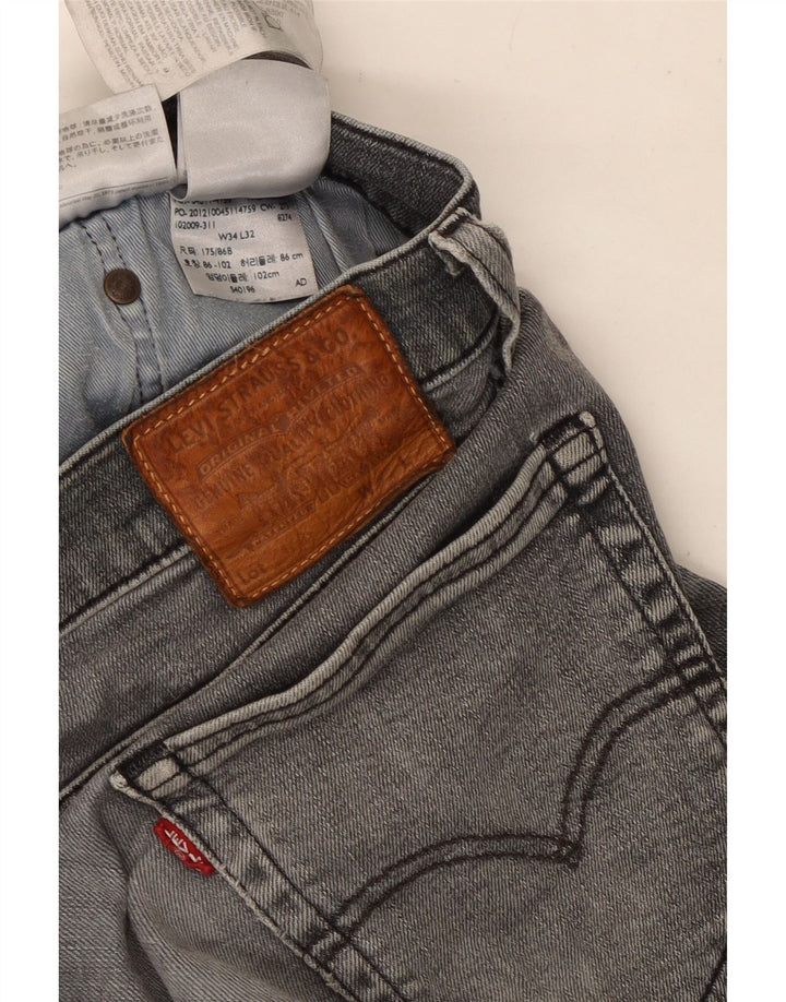 Levi's Straight Jeans til mænd W34 L32 Grå bomuld