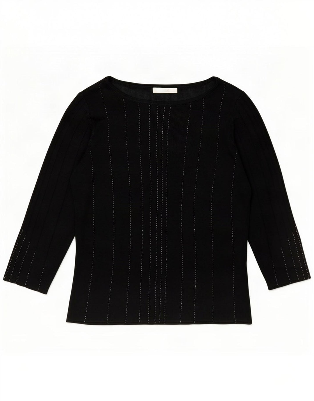 Marks & Spencer damebluse med 3/4 ærmer UK 14 mellem sort stribet