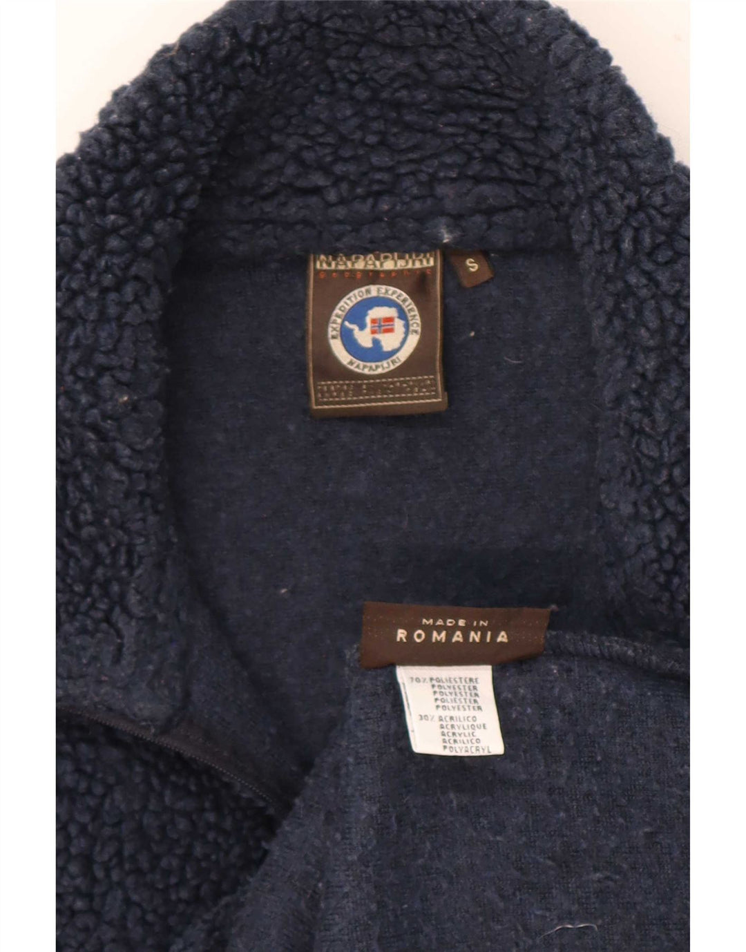 Napapijri herre lynlås hals fleece jumper lille marineblå polyester