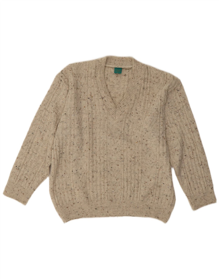 C&A Herre Canda V-hals sweater Medium Beige Flecked Acryl