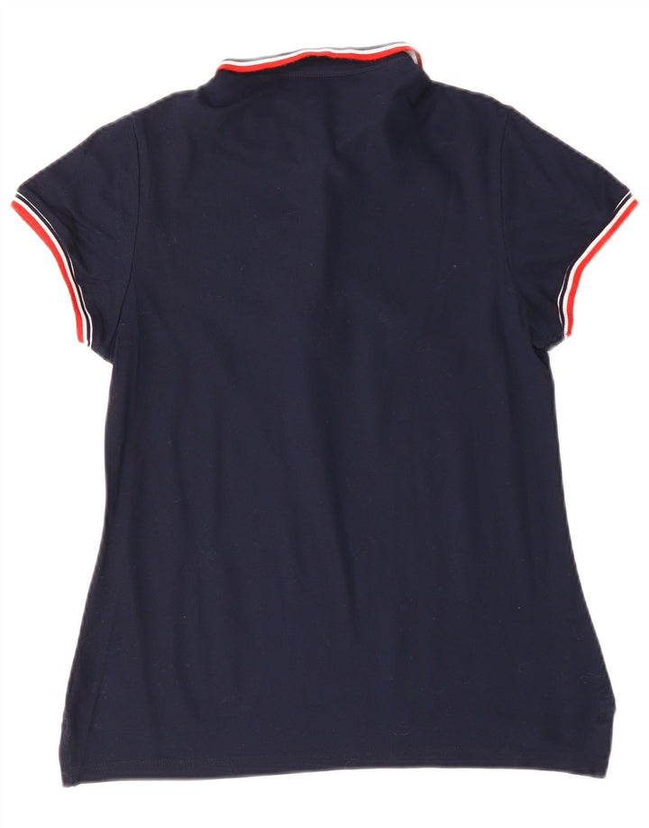 Conte of Florence Dame Polo Shirt UK 12 Medium Navy Blue Bomuld