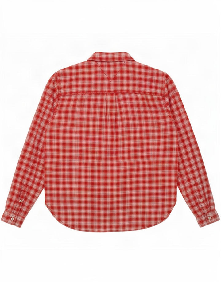 Tommy Hilfiger Dameskjorte UK 14 Medium Rød Ternet Bomuld