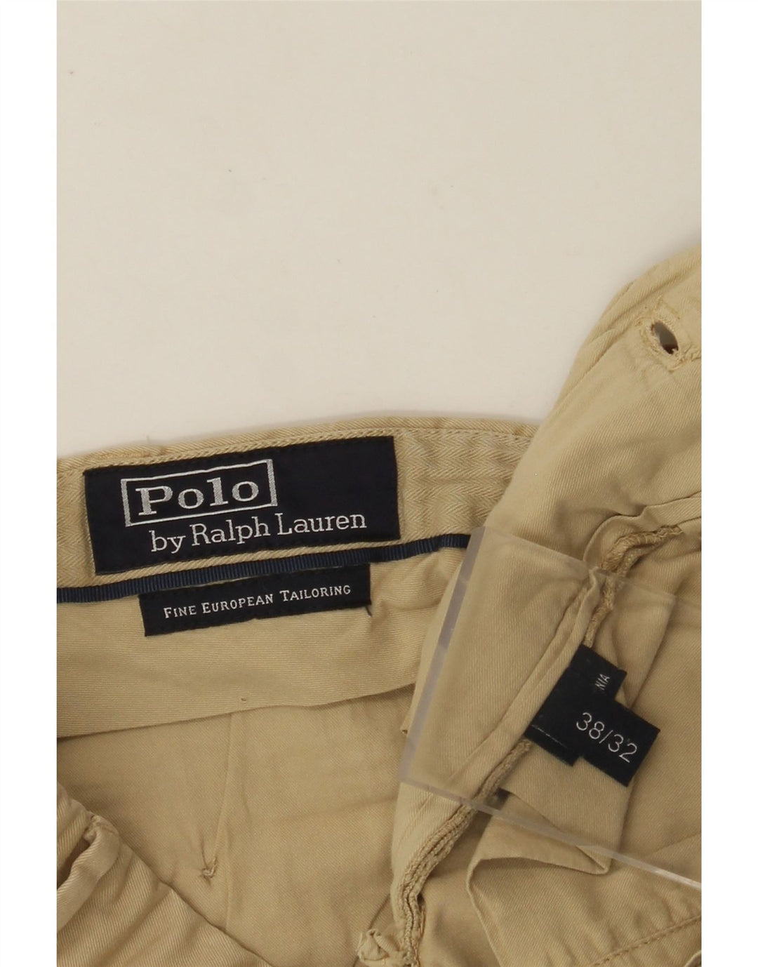 POLO RALPH LAUREN Lige Chinobukser til mænd W38 L32 Beige Bomuld