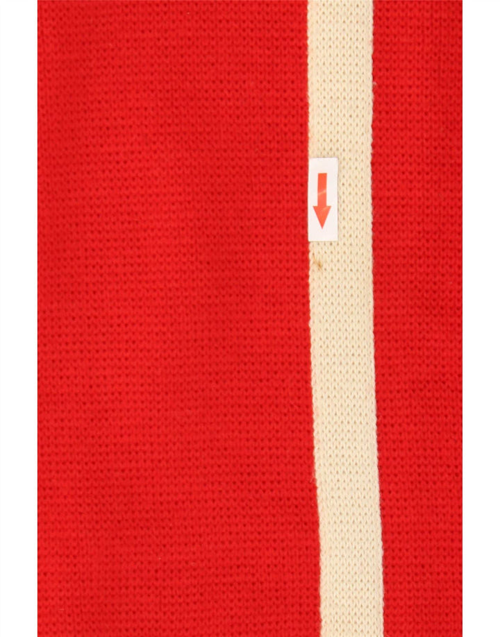 Life Line Herre Crew Neck Jumper Sweater Medium Rød Colourblock Uld