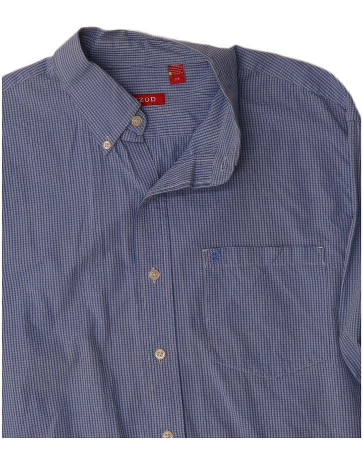Izod Herreskjorte Stor Blå Gingham Bomuld